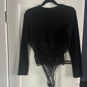 ASOS Black Sheer Detail Bodysuit